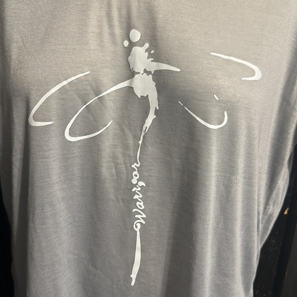 Fashion Simple Gray Dragonfly Print Warrior Short Sleeve Pull On Tee / T Shirt. - Picture 3 of 6